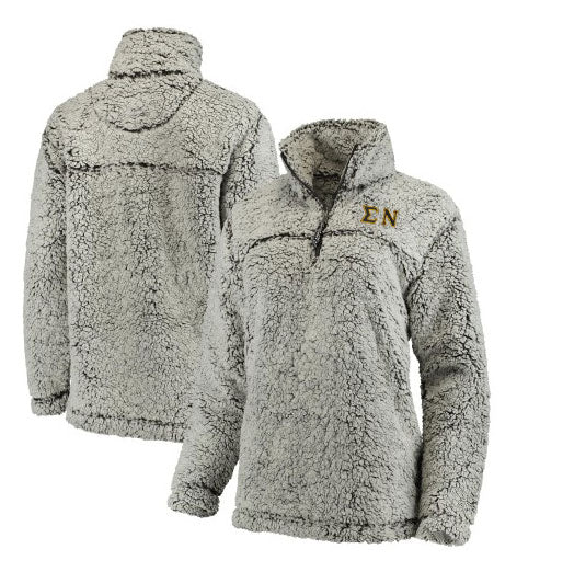 Sigma Nu Embroidered Sherpa Quarter Zip Pullover