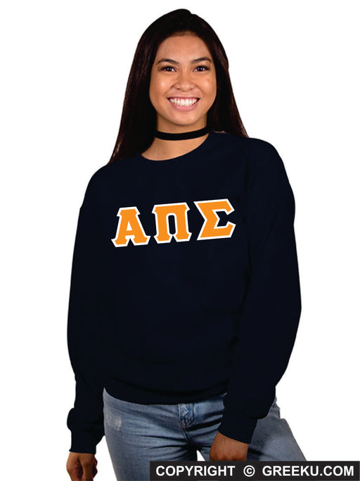 Alpha Pi Sigma Classic Colors Sewn-On Letter Crewneck