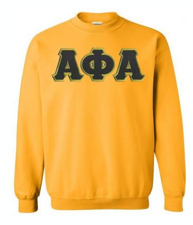 Alpha Phi Alpha Crewneck Sweatshirt with Sewn-On Letters