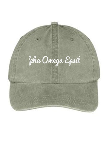 Alpha Omega Epsilon Nickname Embroidered Hat