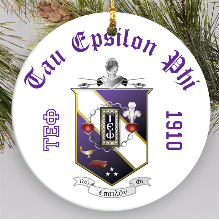 Tau Epsilon Phi.jpg Round Crest Ornament