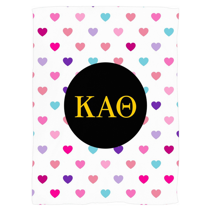 Kappa Alpha Theta Hearts Fleece Blankets Kappa Alpha Theta Hearts Fleece Blankets