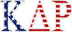 Kappa Delta Rho American Flag Letter Sticker - 2.5
