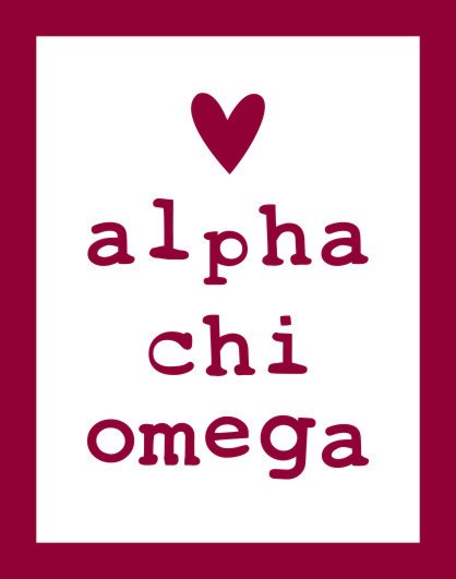Alpha Chi Omega Heart Sticker