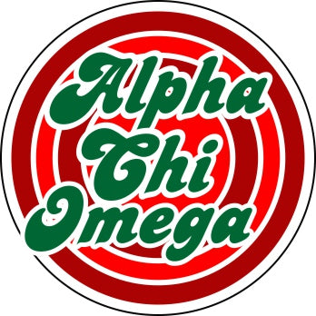 Alpha Chi Omega Funky Circle Sticker