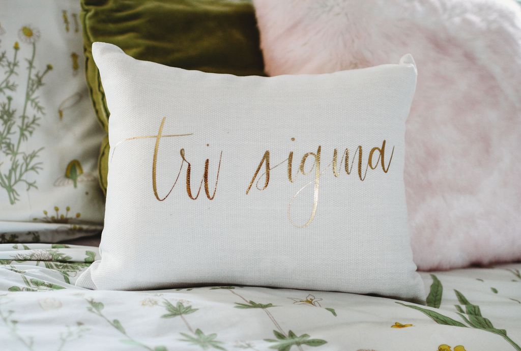 Sigma Sigma Sigma Gold Print Throw Pillow