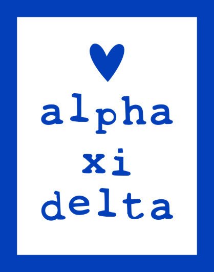 Alpha Xi Delta Heart Sticker