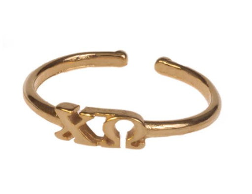 Chi Omega Adjustable Letter Ring