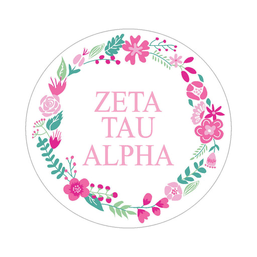 Zeta Tau Alpha Floral Wreath Sticker
