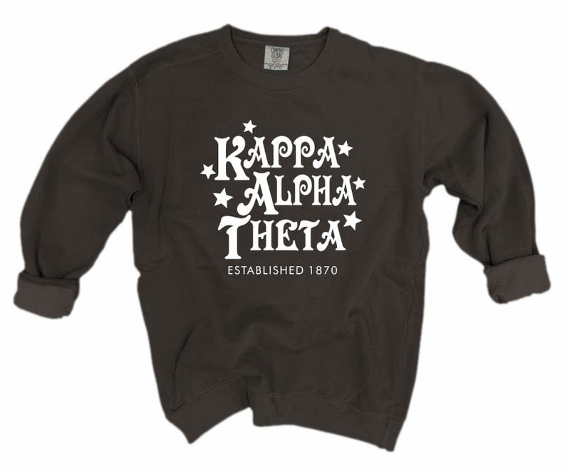 Kappa Alpha Theta Comfort Colors Custom Stars Sorority Sweatshirt