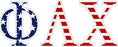 Phi Lambda Chi American Flag Letter Sticker - 2.5