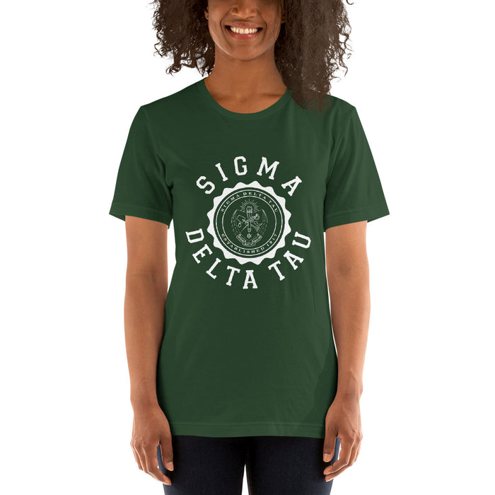 Sigma Delta Tau Crest Short Sleeve Unisex T Shirt Sigma Delta Tau Crest Short-Sleeve Unisex T-Shirt
