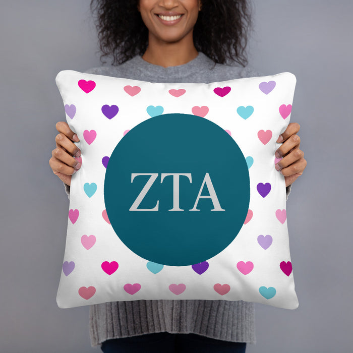 Zeta Tau Alpha Hearts Basic Pillow Zeta Tau Alpha Hearts Basic Pillow