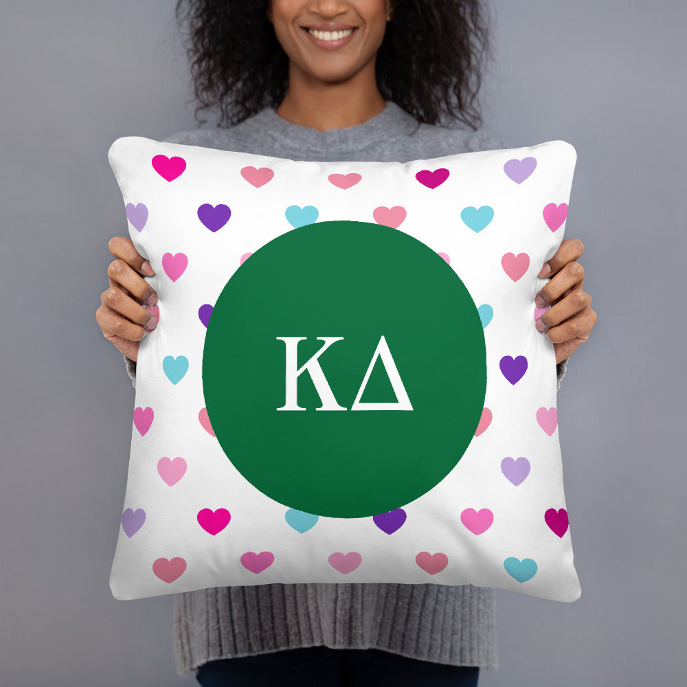 Kappa Delta Hearts Basic Pillow Kappa Delta Hearts Basic Pillow