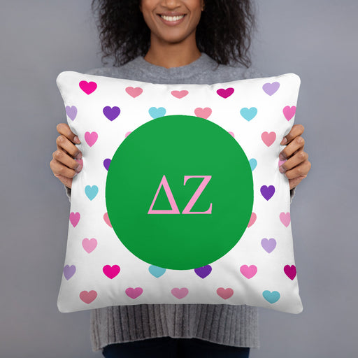 Homedecorgifts Delta Zeta Hearts Basic Pillow
