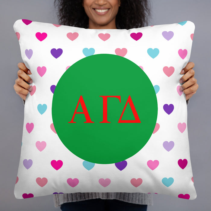 Alpha Gamma Delta Hearts Basic Pillow Alpha Gamma Delta Hearts Basic Pillow