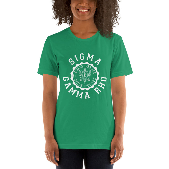 Sigma Gamma Rho Crest Short Sleeve Unisex T Shirt Sigma Gamma Rho Crest Short-Sleeve Unisex T-Shirt