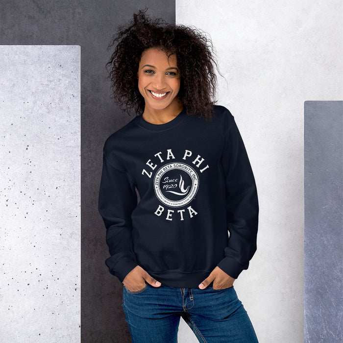 Zeta Phi Beta Zeta Phi Beta Crest Crew Neck Sweatshirt GreekU