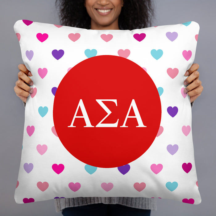 Alpha Sigma Alpha Hearts Basic Pillow Alpha Sigma Alpha Hearts Basic Pillow