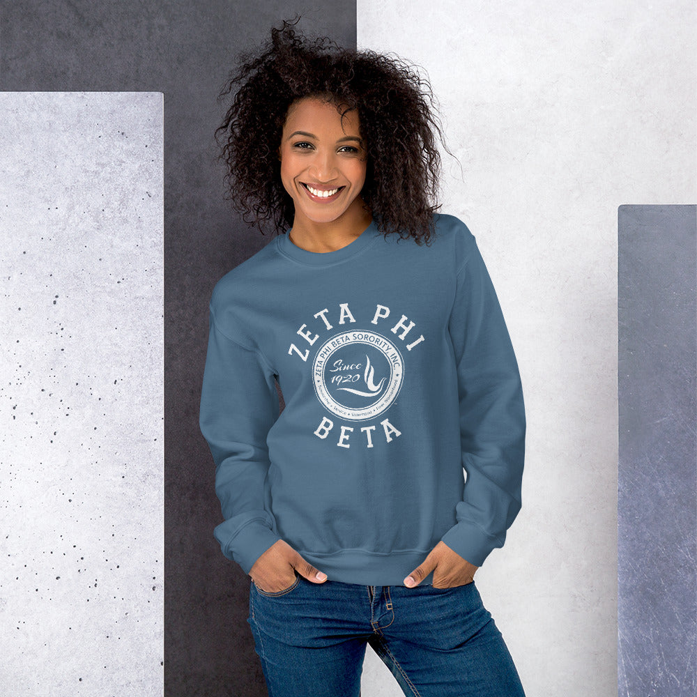 Zeta Phi Beta Crest Crew Neck Sweatshirt Zeta Phi Beta Crest Crew Neck Sweatshirt