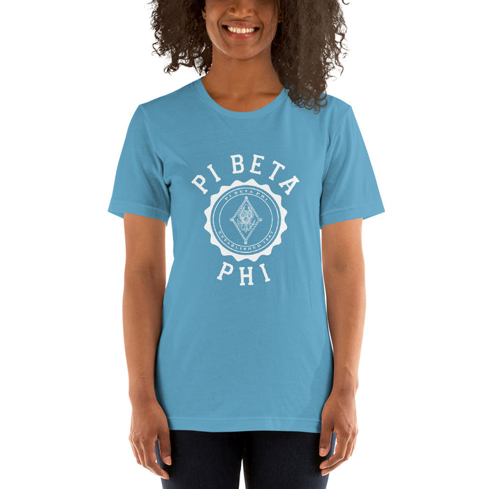 Pi Beta Phi Crest Short Sleeve Unisex T Shirt Pi Beta Phi Crest Short-Sleeve Unisex T-Shirt