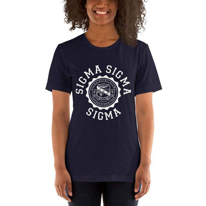 Sigma Sigma Sigma Crest Short Sleeve Unisex T Shirt Sigma Sigma Sigma Crest Short-Sleeve Unisex T-Shirt