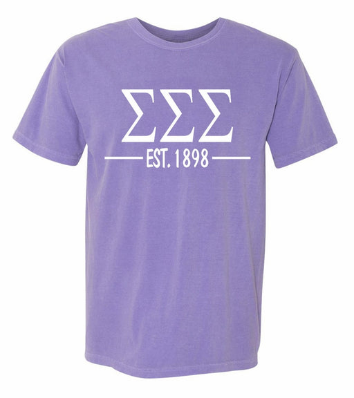 Sigma Gamma Rho Comfort Colors Established Sorority T-Shirt